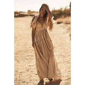 NWT Erika Peña Vale Ruffled Maxi Dress